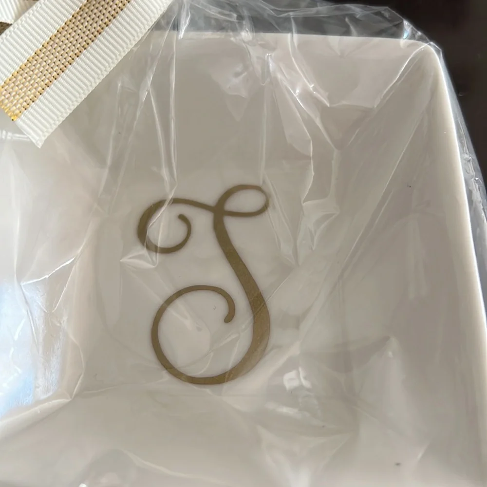 S Letter Jewelry Trinket Dish